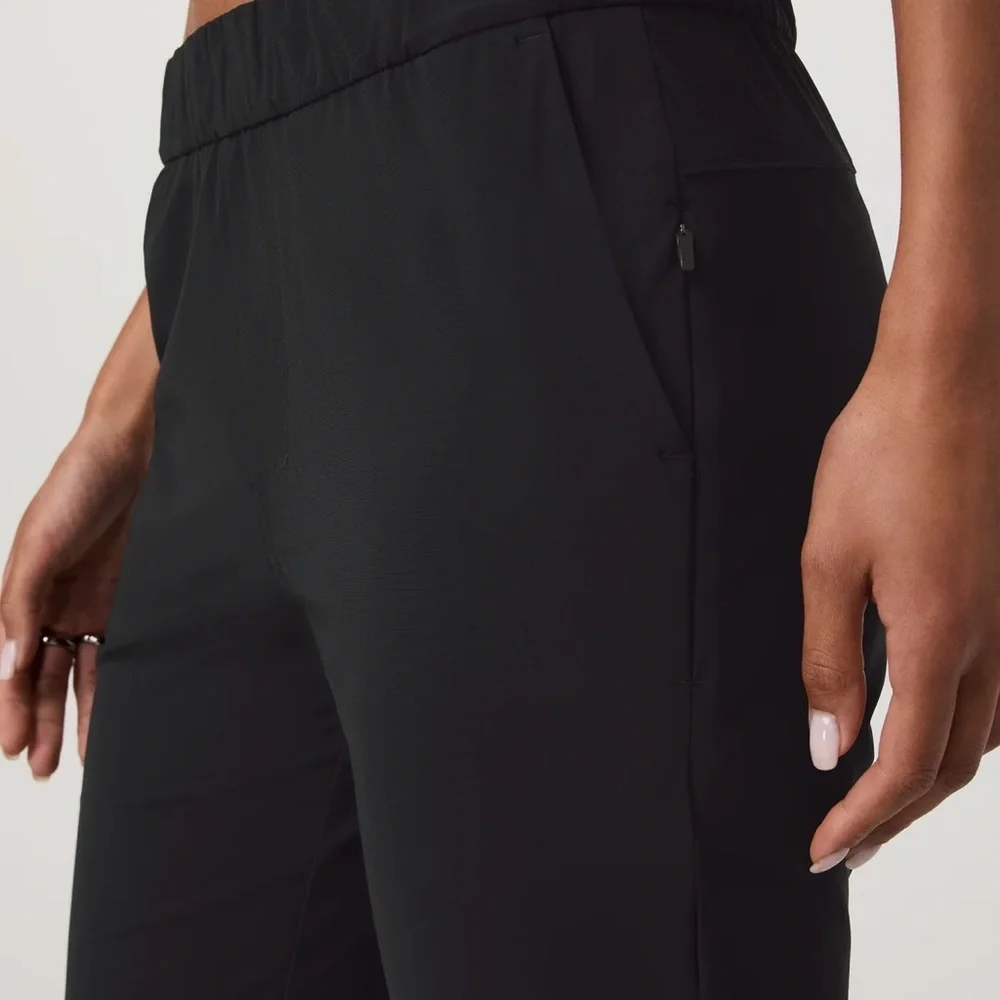 Three pairs of Vuori Miles Ankle Pants 2 Black and 1 Teal size large - Picture 4 of 4
